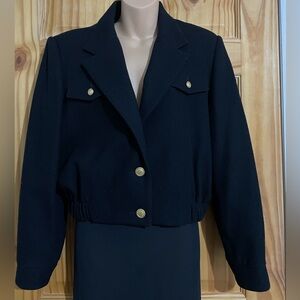 Savannah women’s black wool bomber style jacket.